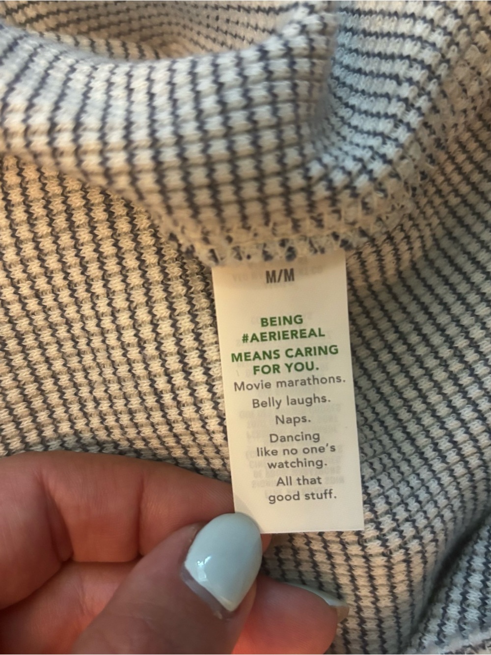 aerie Light Gray Crewneck Waffle Thermal Sweater - Picture 3 of 3